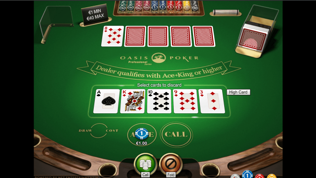 Характеристики слота Oasis Poker Professional Series 4