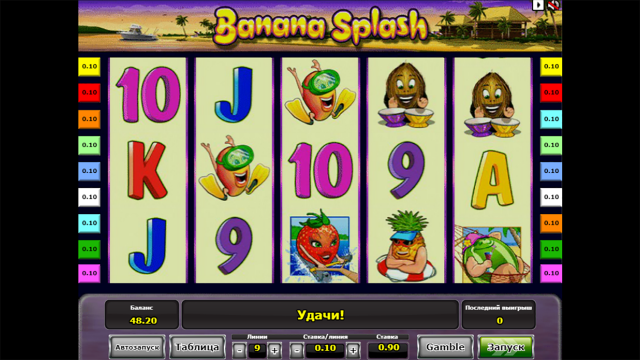 Игровой интерфейс Banana Splash 3