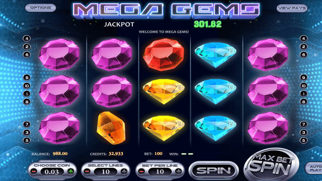 Характеристики слота Mega Gems 5