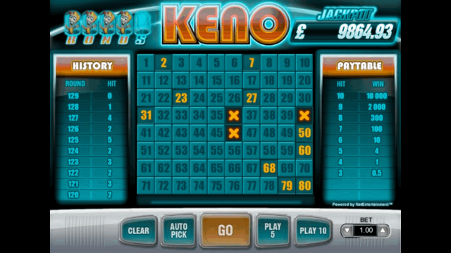 Бонусная игра Keno 10
