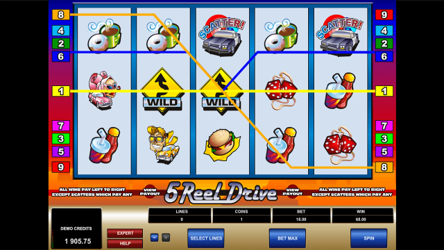 Игровой интерфейс 5 Reel Drive 8