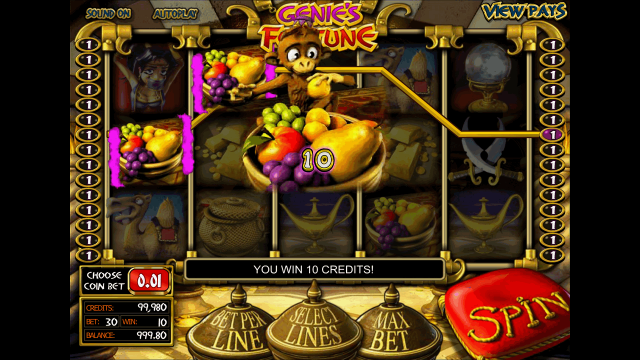 Игровой интерфейс Genie's Fortune 1