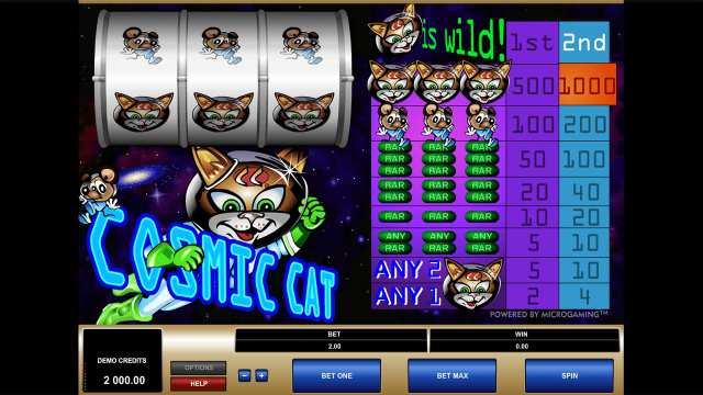 Игровой интерфейс Cosmic Cat 1