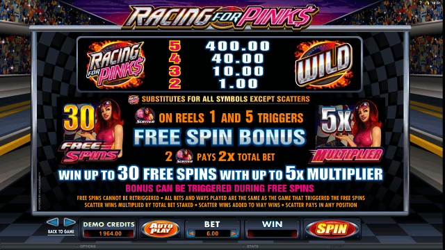 Бонусная игра Racing For Pinks 7