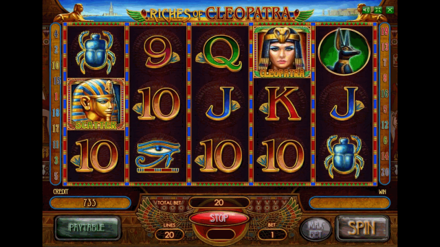 Игровой интерфейс Riches Of Cleopatra 3