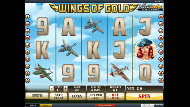 Игровой интерфейс Wings Of Gold 6