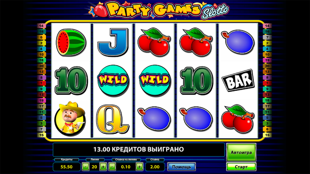 Игровой интерфейс Party Games Slotto 9